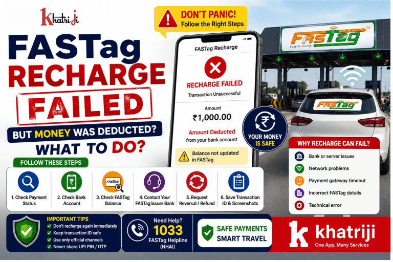 FASTag recharge failed but money was deducted – what to do