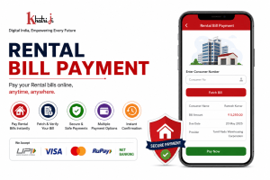 How to pay a Rental Bill online in India with Khatriji, showing Consumer Number, bill verification, secure digital payment and payment confirmation.